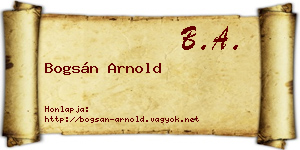Bogsán Arnold névjegykártya